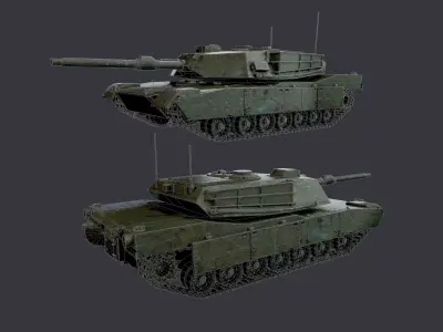 M1 Abrams Tank Military Vehicle Game Ready Low-poly 3D model