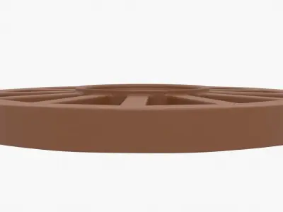 Wooden Wheel Low-poly 3D model