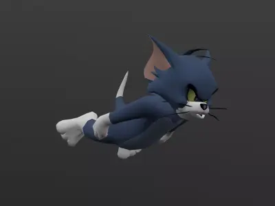 TOMC-006 Tom Cat Flying In place Low-poly 3D model