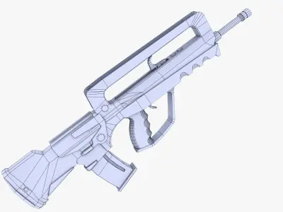 Famas Assault Rifle Low-poly 3D model