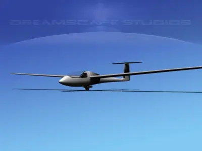 Venture Sailplane Low-poly 3D model