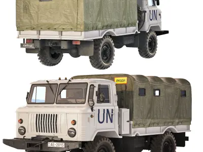GAZ 66 A 1967 tarpaulin body 3D model