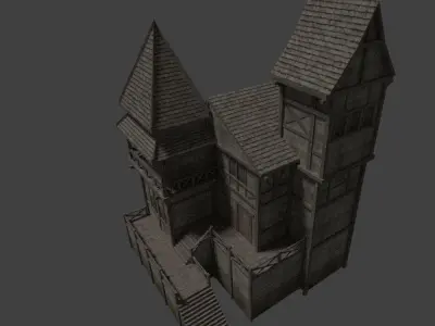 Medieval house Free low-poly 3D model