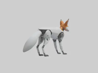 Robot version of a fox model Low-poly 3D model