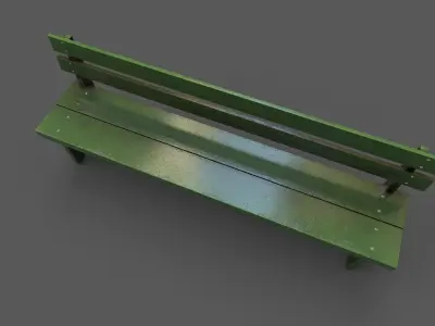Wood Bench Low-poly 3D model shop