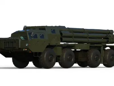 BM-30 Smerch 9A52 Tornado-S 9A54 3D model