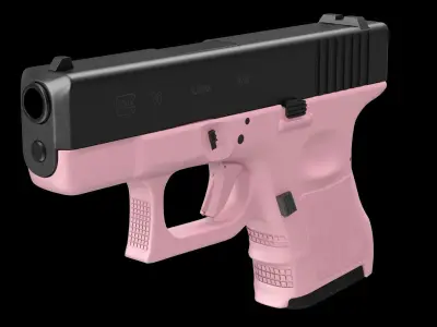 Glock 26 Pink Low-poly 3D model
