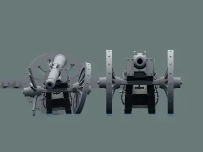 GRIBEAUVAL SYSTEM CANON Low-poly 3D model