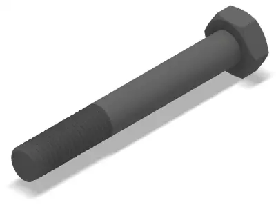 Bolt Partial Thread Hexagonal Head M8x60mm 3D model