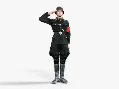 German SS Black Uniform WWII  Low-poly 3D model