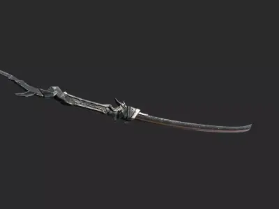 Sci Fi style mechanical samurai sword 3D model
