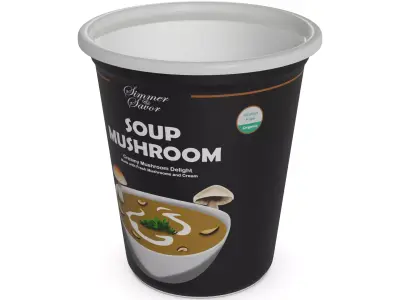 Soups and broths Mushroom Soup Low-poly 3D model