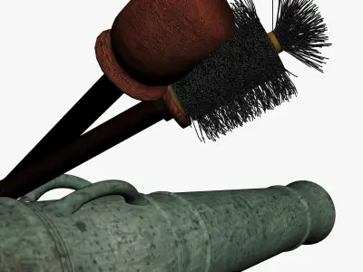 English Naval Gun XVIII Century 3D model