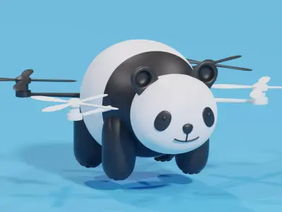 Cartoon Panda Animal Drone 3D model