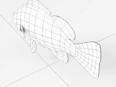 Common carp fish 3d model  Low-poly 3D model