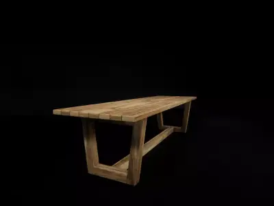 teak dining table 3D model