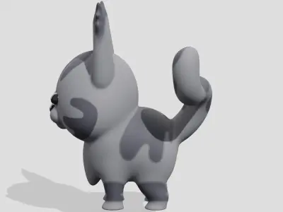 Cute Maine Coon cat Low-poly 3D model