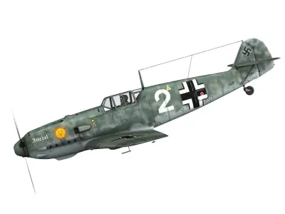 Messerschmitt - BF-109 E - White 2 3D model