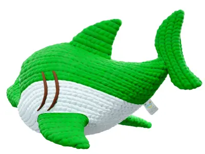 Knitted Doll Baby Shark Green 3D model