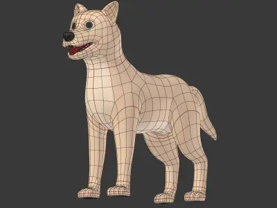 Cartoon Dog Low-poly 3D model