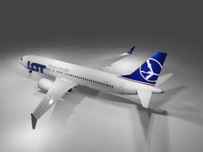 LOT Polish Airlines Boeing 737 MAX 8 3D Model  Low-poly 3D model