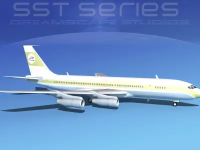 Boeing 707-320 SS Libyan Airways 3D model