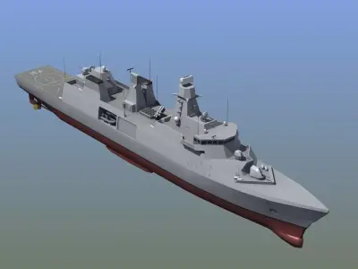 HMS Active Type 31 Frigate LD1 Low-poly 3D model