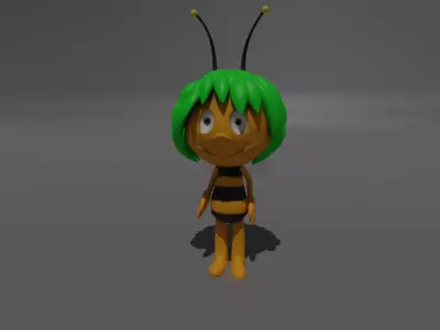 rigged character the honey bee Low-poly 3D model