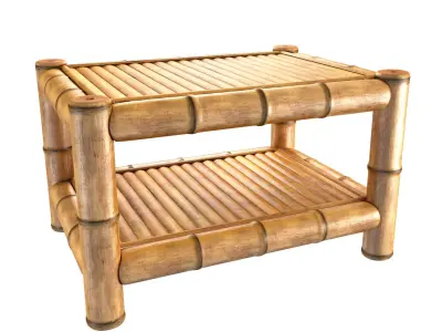 Deano Bamboo Side Table 3D model