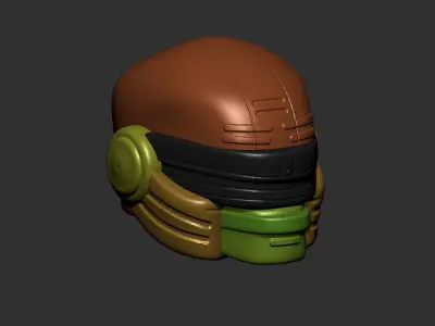 helmet high poly sculpt 3d printable ver 7 3D model 3D model 224