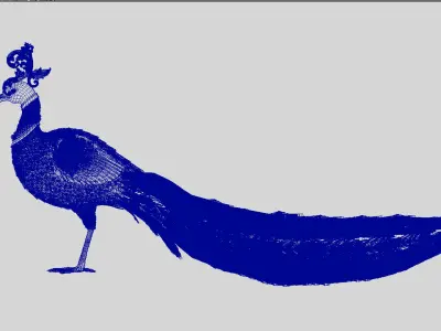 peacock Peafowl statue 3D model