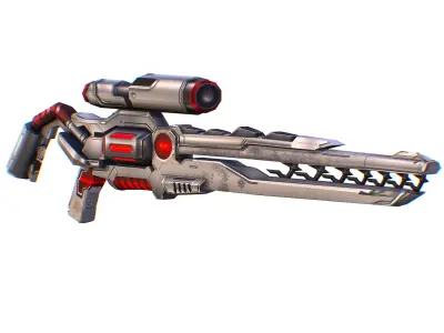 LowPoly Cartoon Sci-Fi Sniper Rifle Future Low-poly 3D model