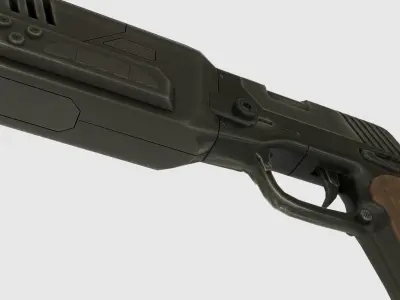 Low Poly Pistol With PBR Materials Low-poly 3D model