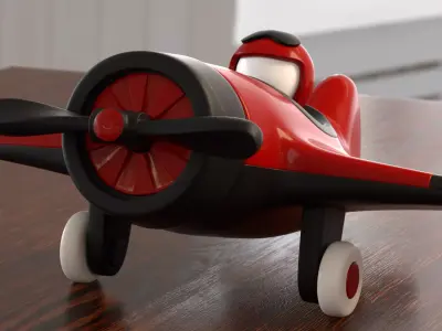 Plastic toy plane 3D model