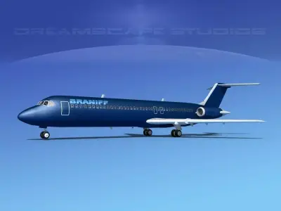 Douglas DC-9-40 Braniff intl 2 3D model