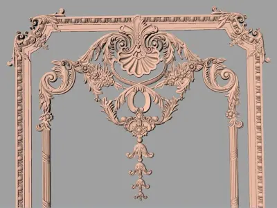 Door flower 3D relief STL Model for CNC woodworking carving E300 3D model