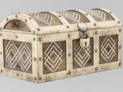 Closed Treasure Chest Low-poly 3D model