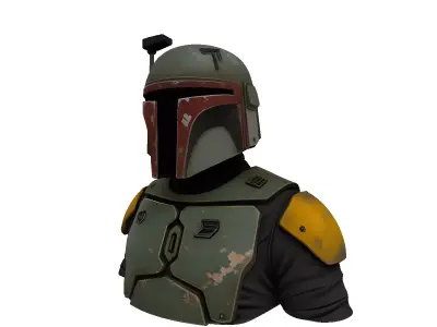 Sci-Fi Bounty Hunter Helmet Modular Cosplay Prop 3D Model GLB 3D model