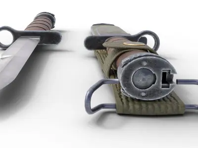 M1 carbine bayonet Low-poly 3D model