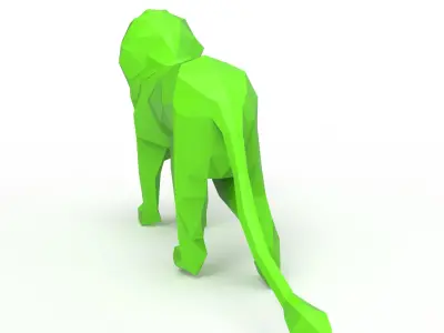 Low poly standing lion Low-poly 3D model