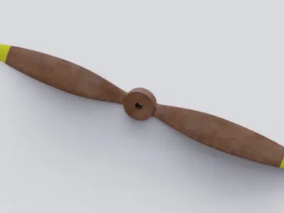 wooden fan Low-poly 3D model