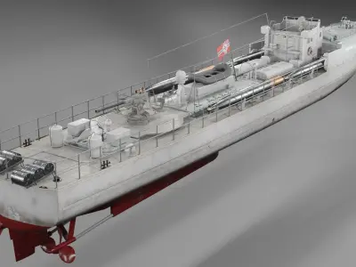 Schnellboot s38 Fast attack craft  Low-poly 3D model