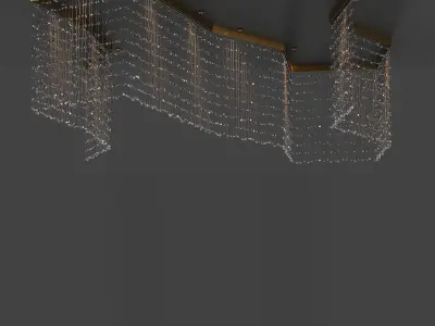 Adjustable Crystal String Chandelier Low-poly 3D model