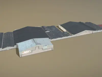 Airport Hangars SKBO Hangars10 Low-poly 3D model