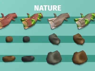 Survival Asset Kit Low-poly 3D model