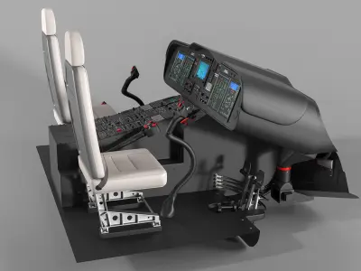 Helicopter Pilot Cabin 3D model