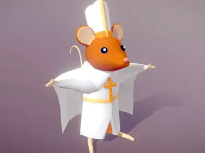 Lowpoly Dorime Rat  Low-poly 3D model