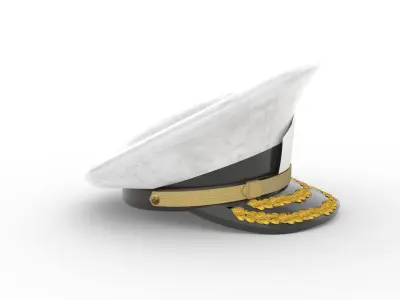 Navy Admiral Cap Hat Man 3D model