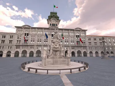 Piazza Unita d Italia Low-poly 3D model