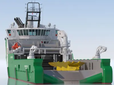Anchor Handling Tug Supply Vessel BOURBON ORCA 3D model